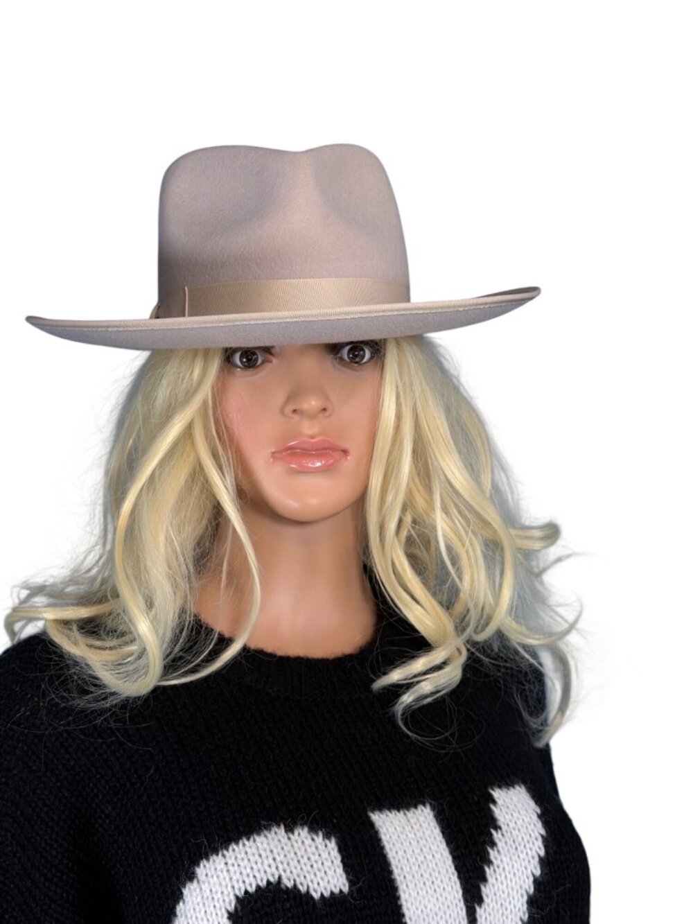 Gigi Pip Monroe Ranch Fedora Hat 100% Australian Wool 57 S/M Ivory Worn Once $14